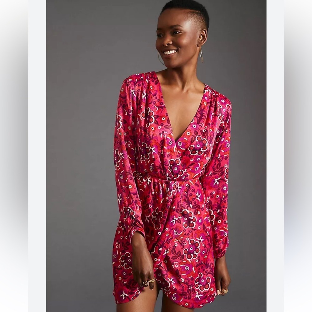 Maeve Anthropologie Wrap Mini Dress - Large